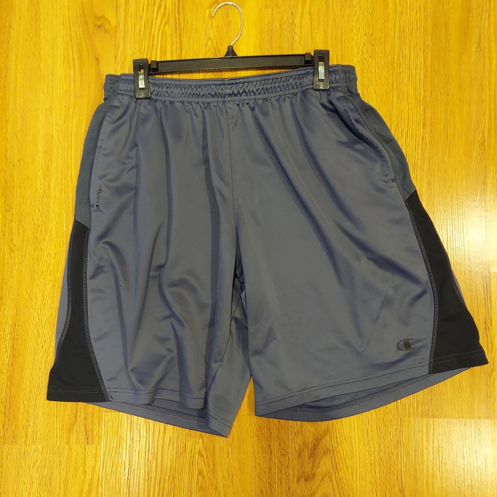 Champion Men's Gray and Black Athletic Shorts
